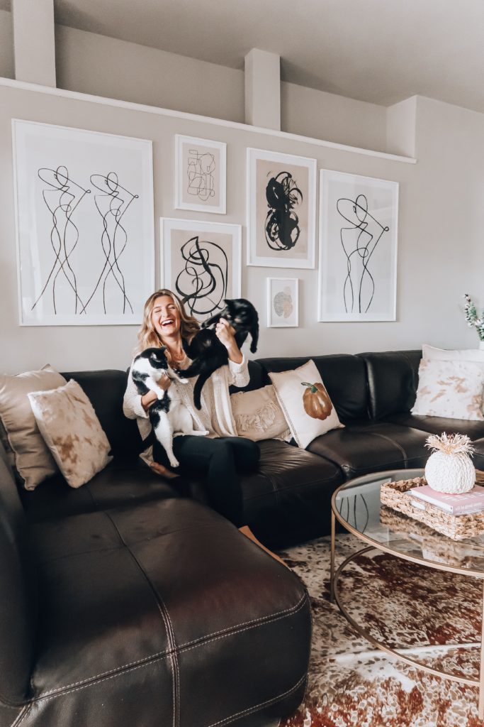 Modern Living Room Gallery Wall | Audrey Madison Stowe a fashion and lifestyle blogger