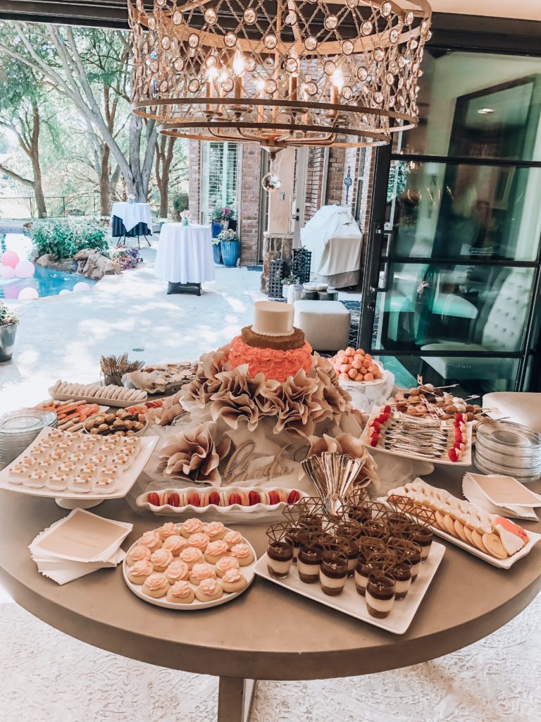 Sweets Table For Girly Bridal Shower | Audrey Madison Stowe a fashion and lifestyle blogger