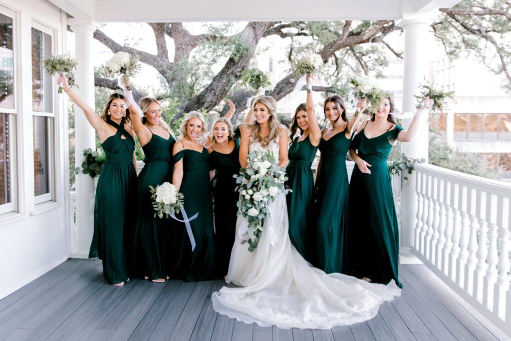 Emerald Green Bridesmaid Dresses | Birdygrey | Winter Wedding