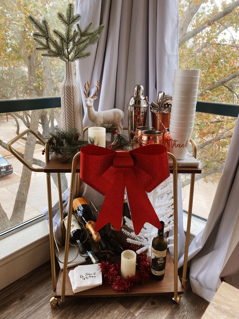 holiday bar cart