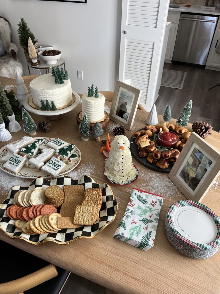 Winter Onederland table spread