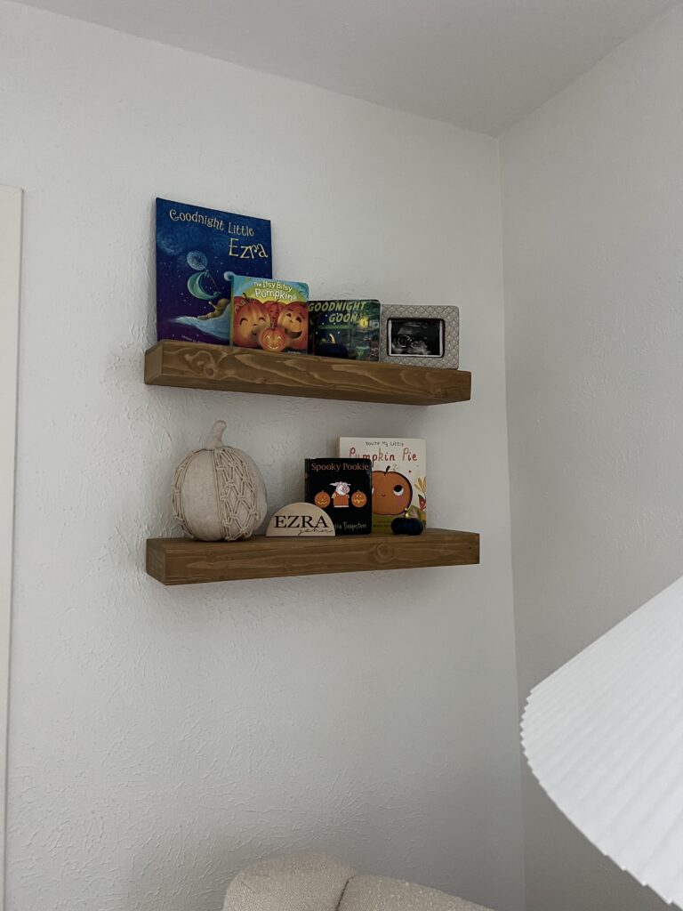 Fall home decor ideas, nursery bookshelf